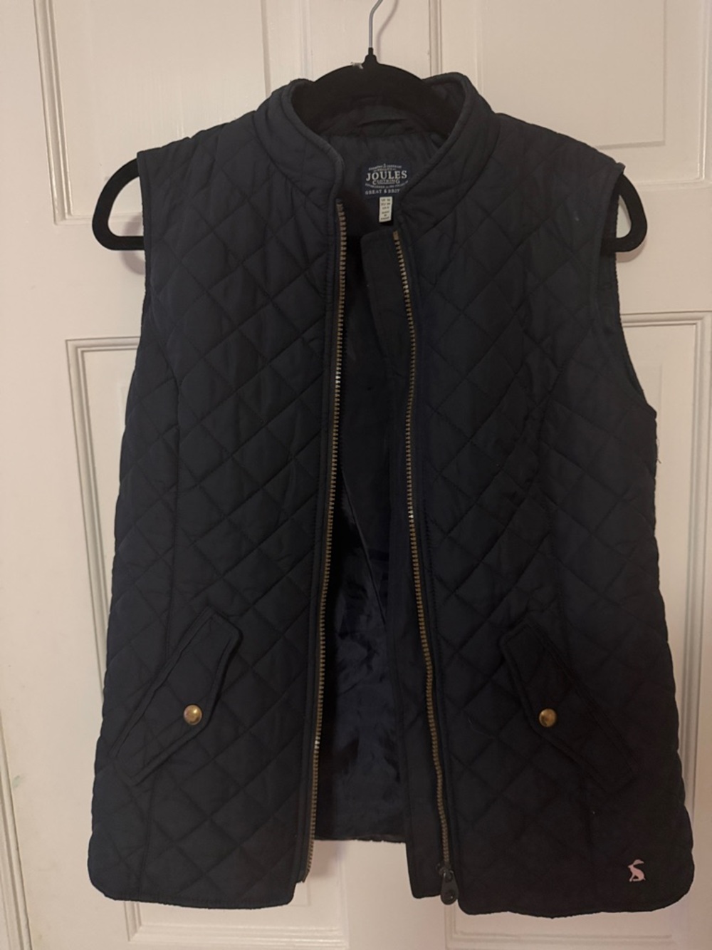 Joules Navy Quilted Sleeveless Gilet Vest